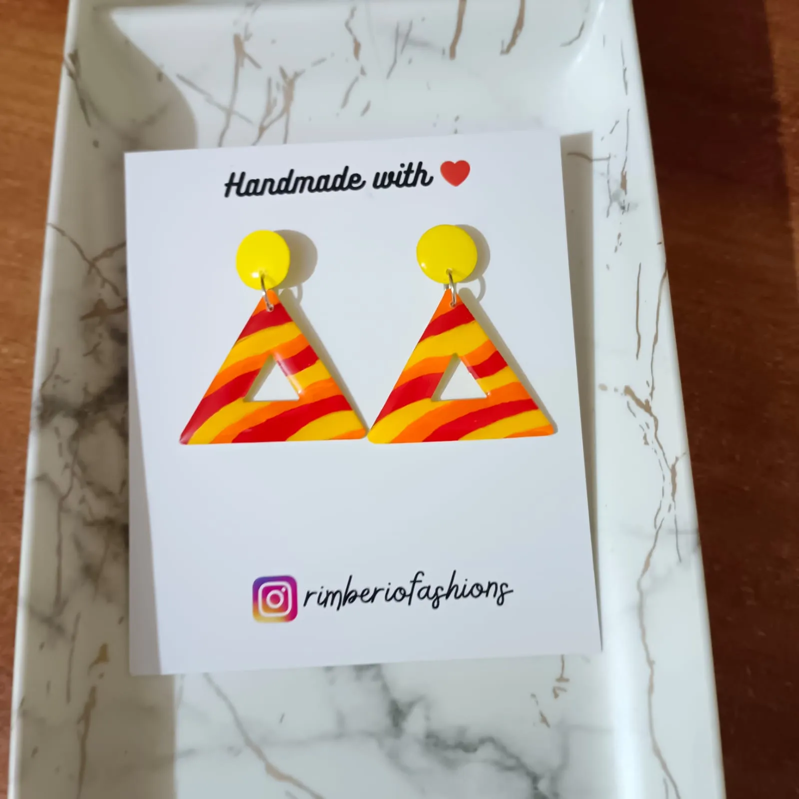 Buy Resin Triangle Earrings from Rimberio Fashions - Reseller Bazzar